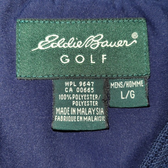 Eddie Bauer Golf Mens V Neck Sleeveless Vest Navy Blue Size Large‎ Windbreaker - Picture 5 of 12